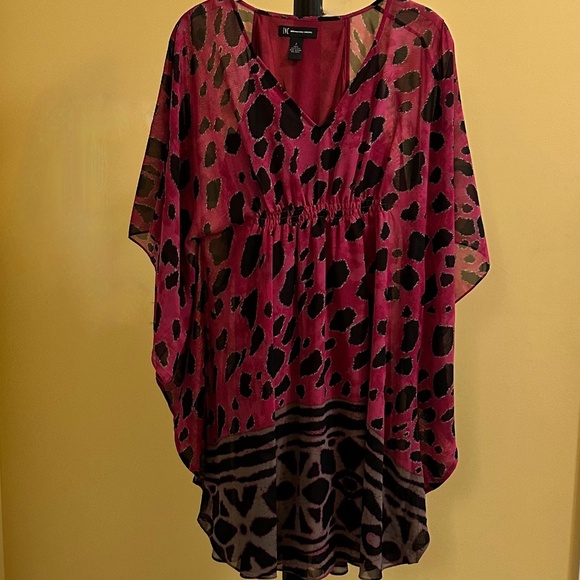INC International Concepts NWOT Sheer Batwing Dress (2) - Picture 1 of 12